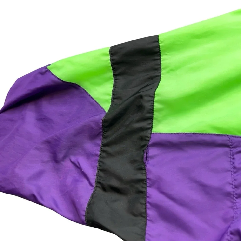 Vintage Givenchy Active Sports Windbreaker Jacket L Colorblock 90s Neon Nylon